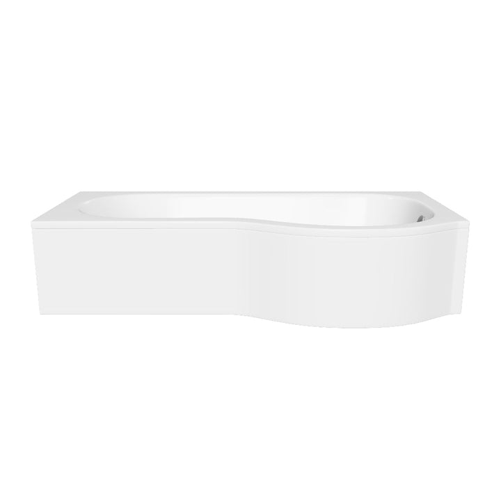 Ari 1700 x 700mm P-Shape Shower Bath, Panel &amp; Black Screen - Right Hand