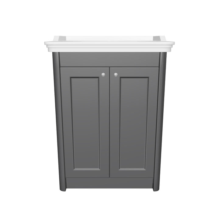 Victoriana 650mm Traditional Vanity Unit &amp; Basin - Charcoal Grey