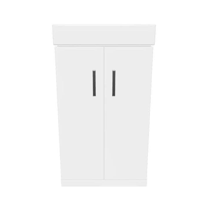 Eden Cloakroom Floor Standing Vanity Unit &amp; Basin - Gloss White