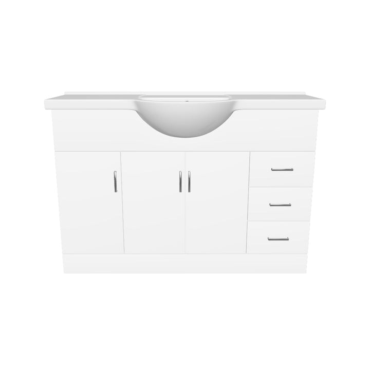 Nuie Mayford 1200mm Floor Standing Vanity Unit &amp; Basin - Gloss White