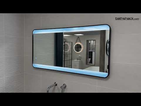 Noir 1200mm x 600mm Black Frame Mirror with Colour Change