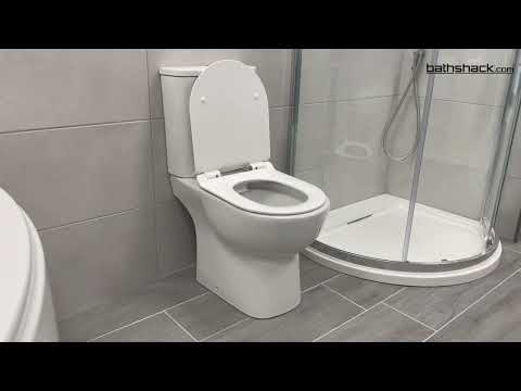 Ari Rimless Close Coupled Open Back Toilet &amp; Soft Close Seat