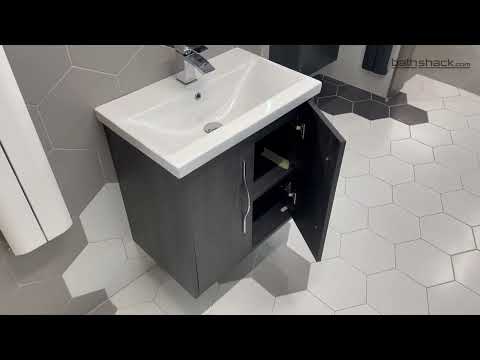 Josef Martin Urbano 600mm Space Saver Wall Hung Vanity Unit &amp; Basin - Roble Azabache