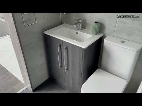 Josef Martin Urbano 500mm Space Saver Floor Standing Vanity Unit &amp; Basin - Roble Azabache