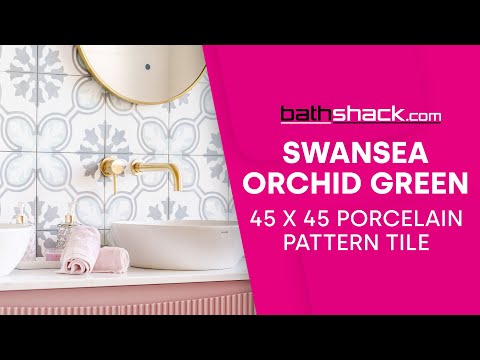 Swansea Orchid Green 45 x 45 Porcelain Pattern Tile - 1.22 sqm perbox