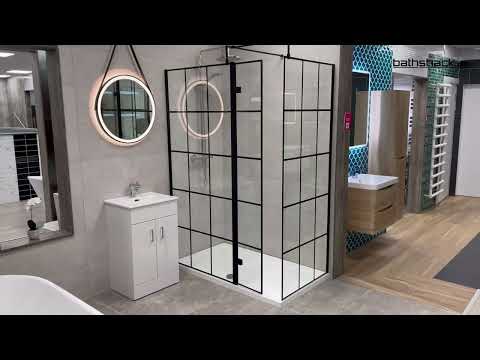 Hudson Reed 800mm Framed Wetroom Screen - Matt Black WRSF080