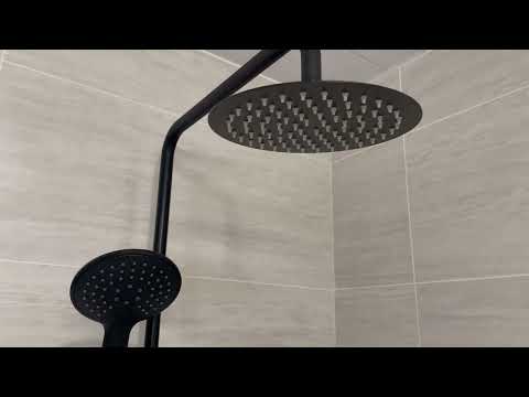 Eliseo Ricci Noir Curve Plus Thermostatic Rain Shower - Black
