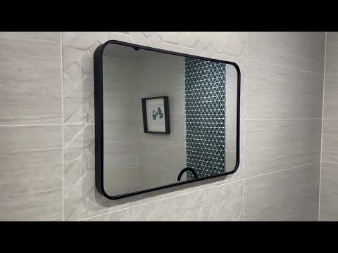 Noir 700mm x 500mm Plain Black Frame Mirror