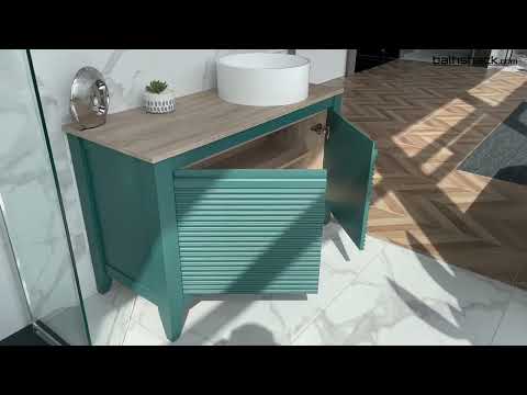 Josef Martin Eden 1050mm Floor Standing Vanity Unit &amp; Pebble Worktop - Slate