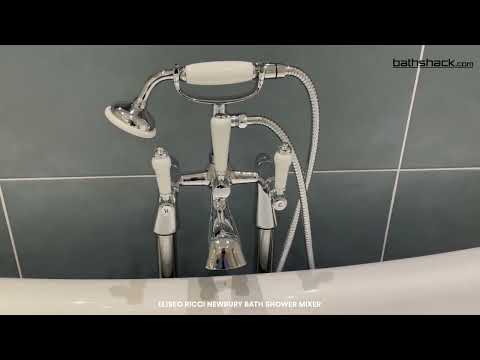Eliseo Ricci Newbury Bath Shower Mixer - White Handles