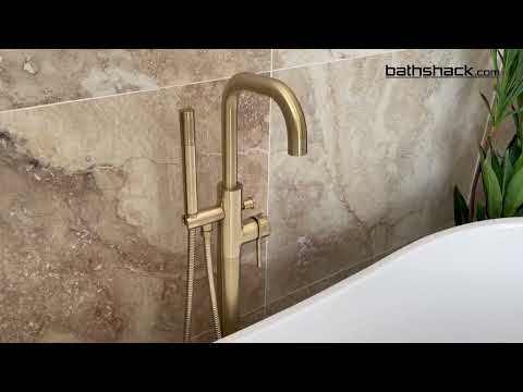 Eliseo Ricci Exclusiv Freestanding Bath Shower Mixer - Brushed Brass