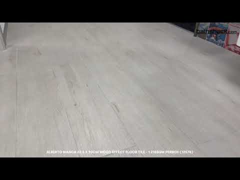Alberto Bianca 22.5 x 90cm Wood Effect Floor Tile - 1.42sqm perbox