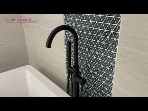 Eliseo Ricci Noir Curve Floor Standing Bath Shower Mixer - Black