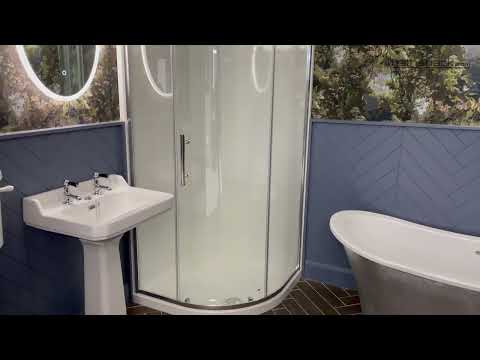 Neptune 900mm Porcelain White Quadrant Leak Free Shower Pod With Double Doors