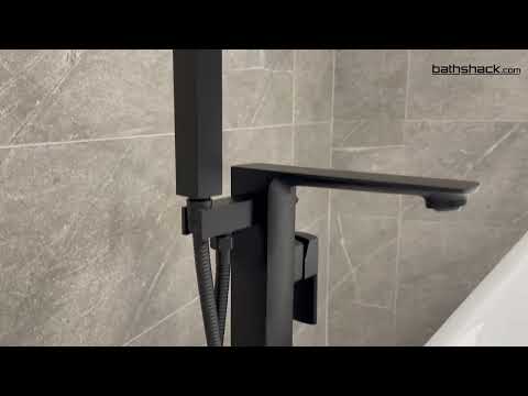 Eliseo Ricci Vesu Floor Standing Bath Shower Mixer - Black