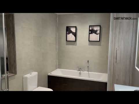 Grosfillex Element "Extra Large Tile" Effect Pack of 3 Wall Panelling - Grey