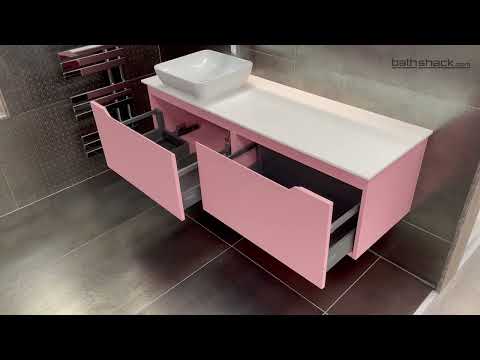 Josef Martin Linea 1500mm Wall Hung Vanity Unit &amp; Solaris Worktop - Blush