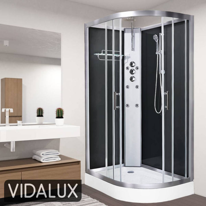 Vidalux Pure 1200mm Shower Cabin Left Hand - Black