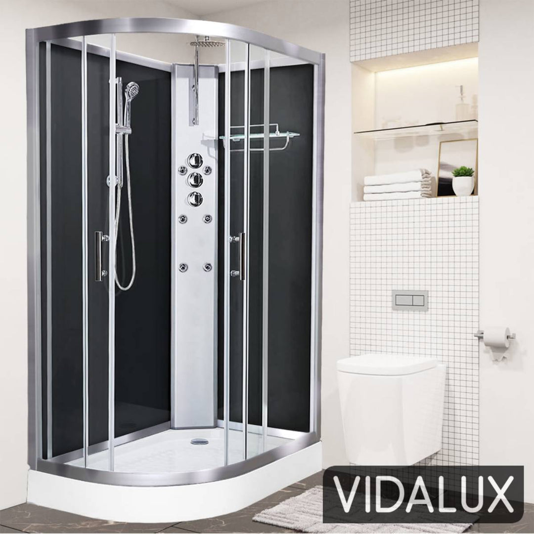 Vidalux Pure 1200mm Shower Cabin Right Hand - Black