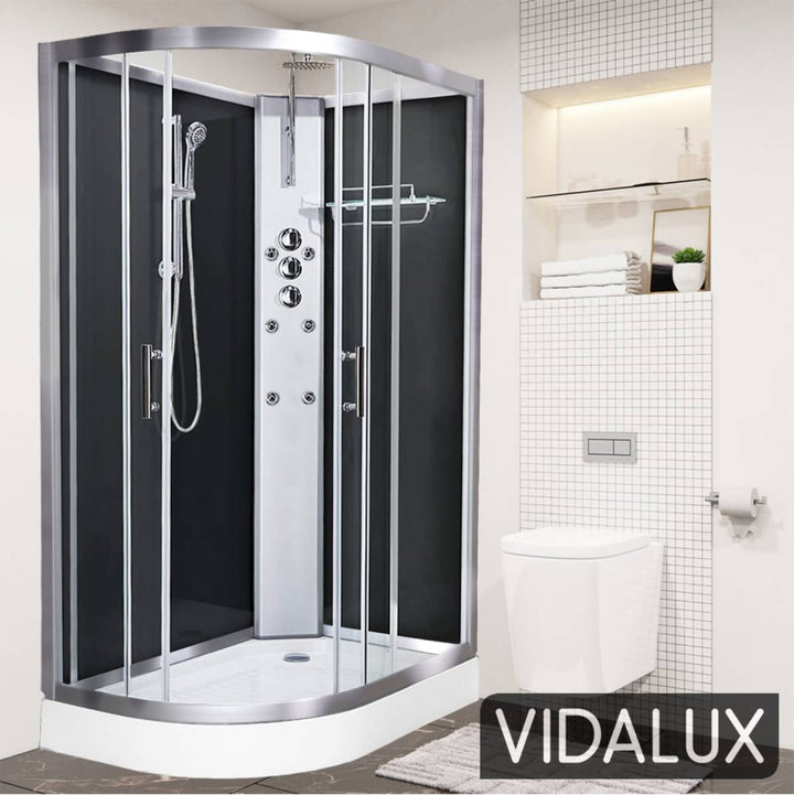 Vidalux Pure 1200mm Shower Cabin Right Hand - Black