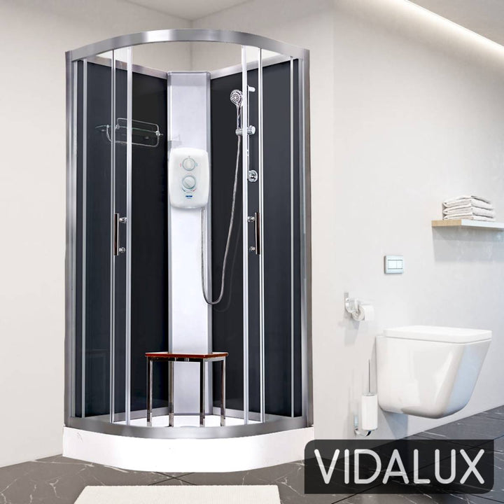 Vidalux Pure Electric 800mm Shower Cabin Black - Standard 8.5KW