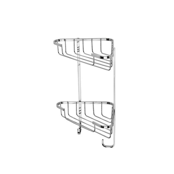 Croydex Stainless Steel Medium Two Tier Corner Basket