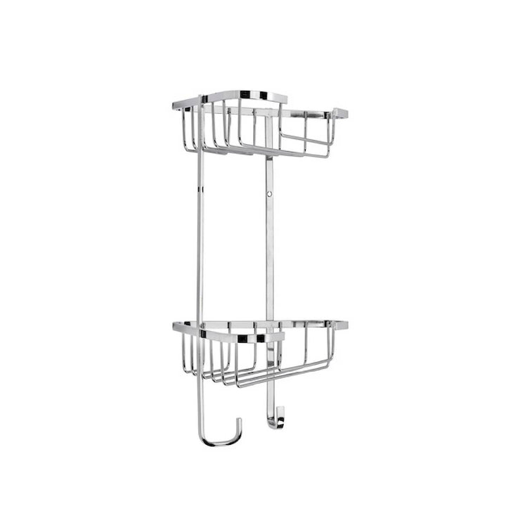 Croydex Stainless Steel Medium Two Tier Corner Basket
