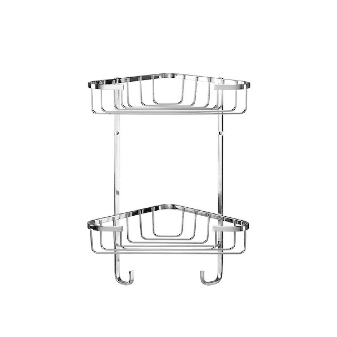 Croydex Stainless Steel Medium Two Tier Corner Basket