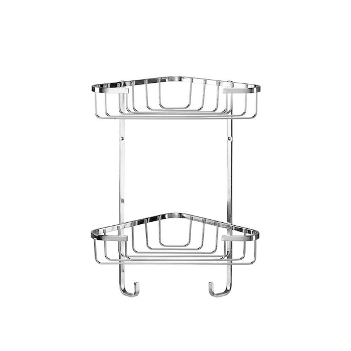 Croydex Stainless Steel Medium Two Tier Corner Basket