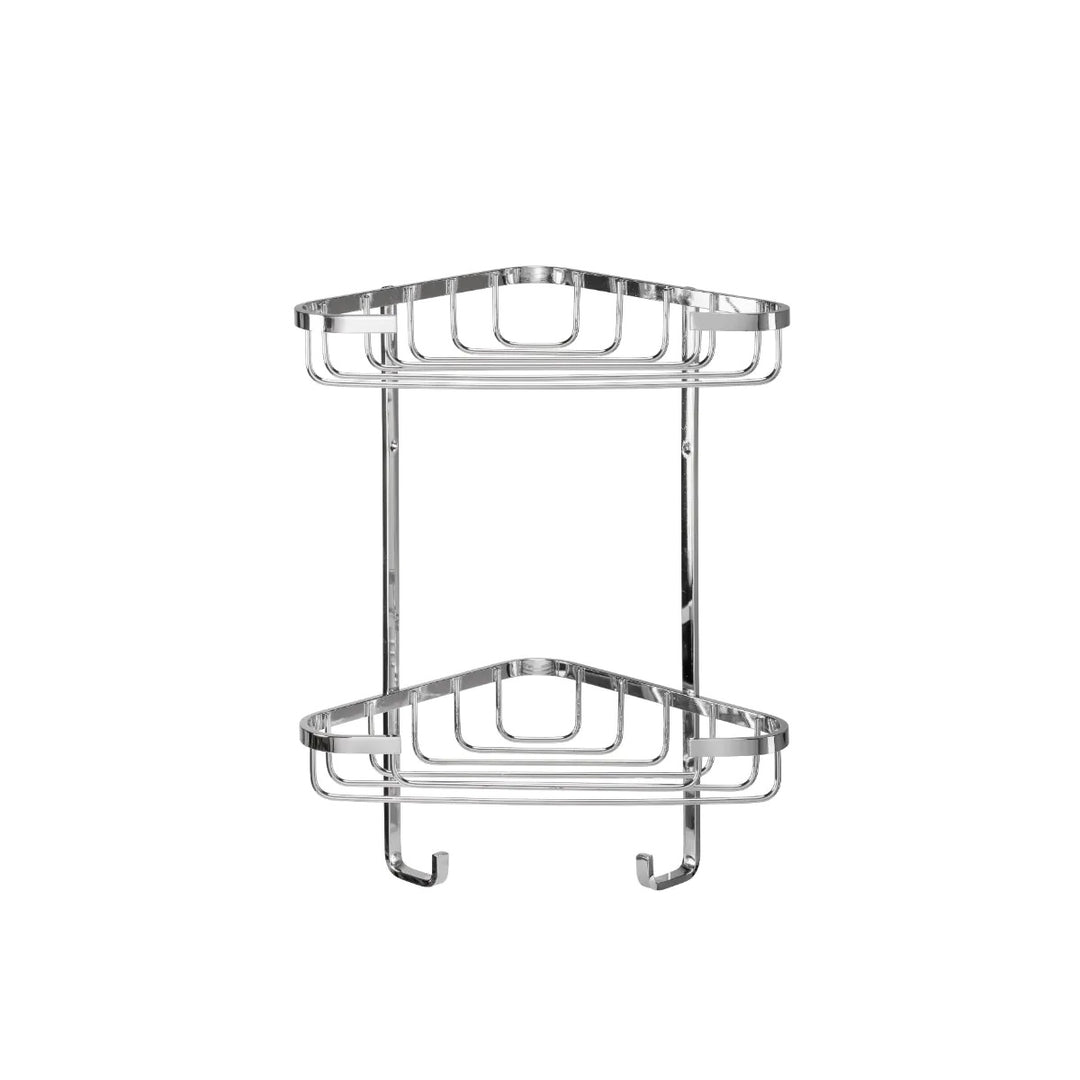 Croydex Stainless Steel Small Two Tier Corner Basket