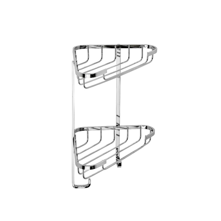 Croydex Stainless Steel Small Two Tier Corner Basket