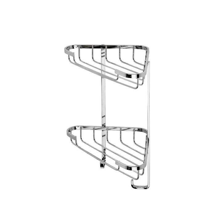 Croydex Stainless Steel Small Two Tier Corner Basket
