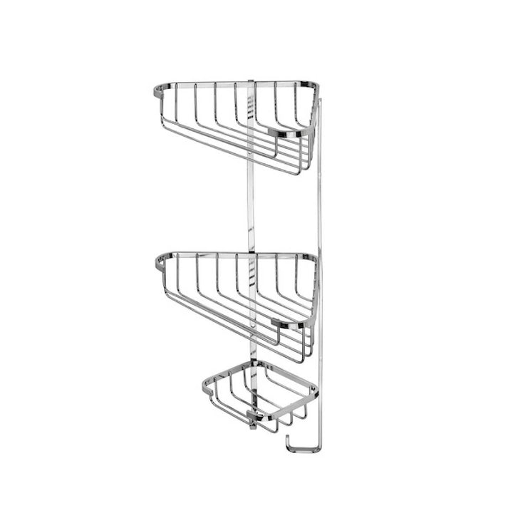 Croydex Stainless Steel Three Tier Corner Basket