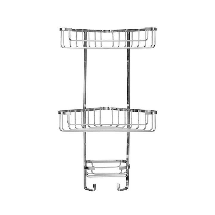 Croydex Stainless Steel Three Tier Corner Basket