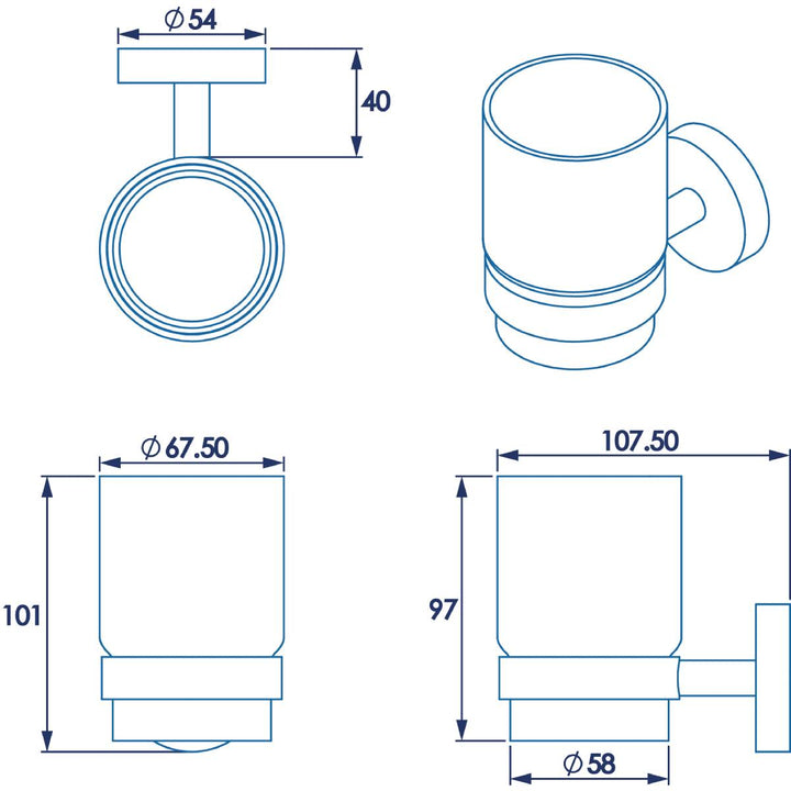 Croydex Pendle Tumbler &amp; Holder