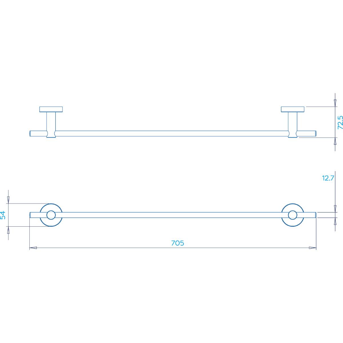 Croydex Pendle Towel Rail - Technical drawing
