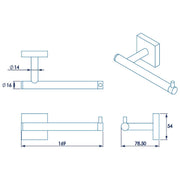 Croydex Chester Toilet Roll Holder - Technical drawing