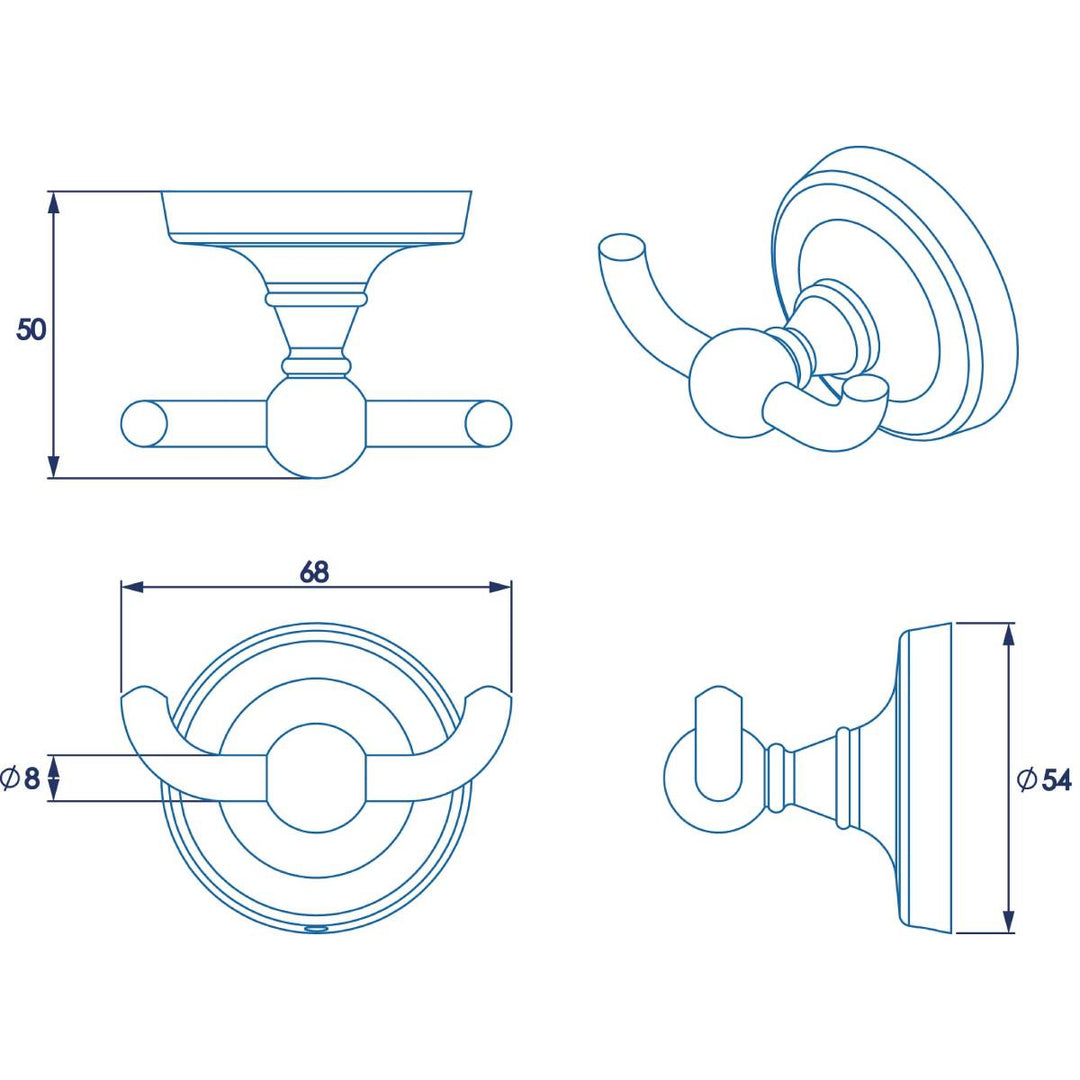 Croydex Worcester Double Robe Hook