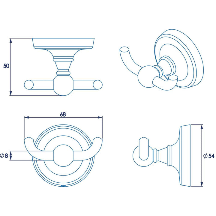 Croydex Worcester Double Robe Hook