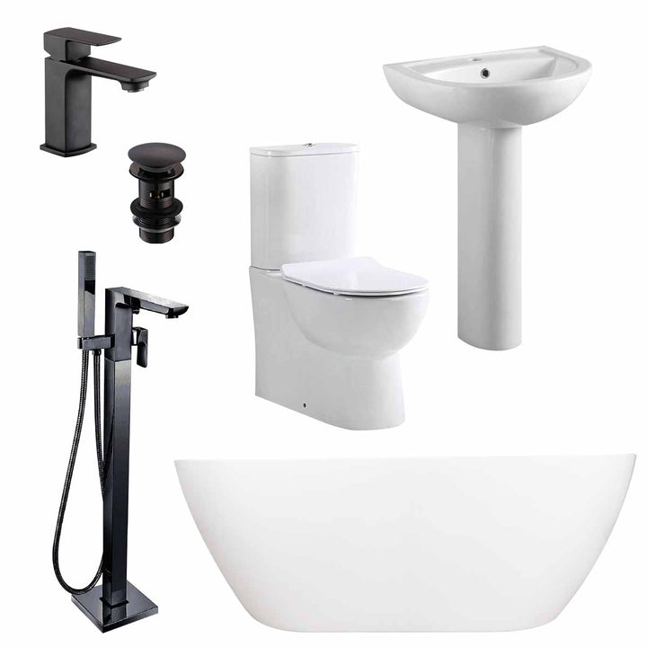 Quito Complete Freestanding Bath Suite - Black
