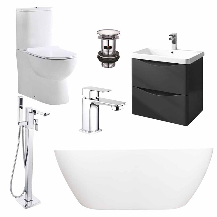 Quito Complete Freestanding Vanity Suite - Matt Anthracite