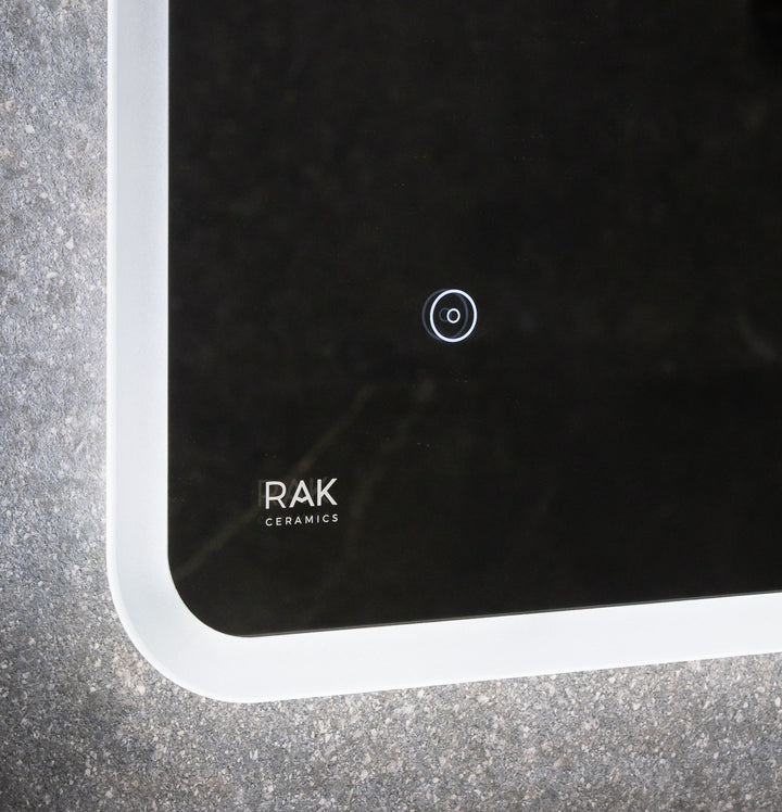 RAK Ornate 600mm x 1000mm LED Illuminated Bathroom Mirror with Demister - Matt Black
