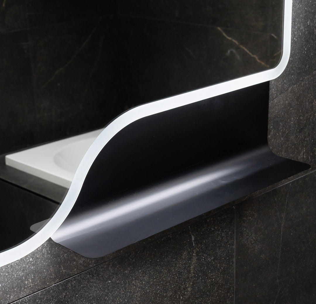 RAK Ornate 600mm x 1000mm LED Illuminated Bathroom Mirror with Demister - Matt Black