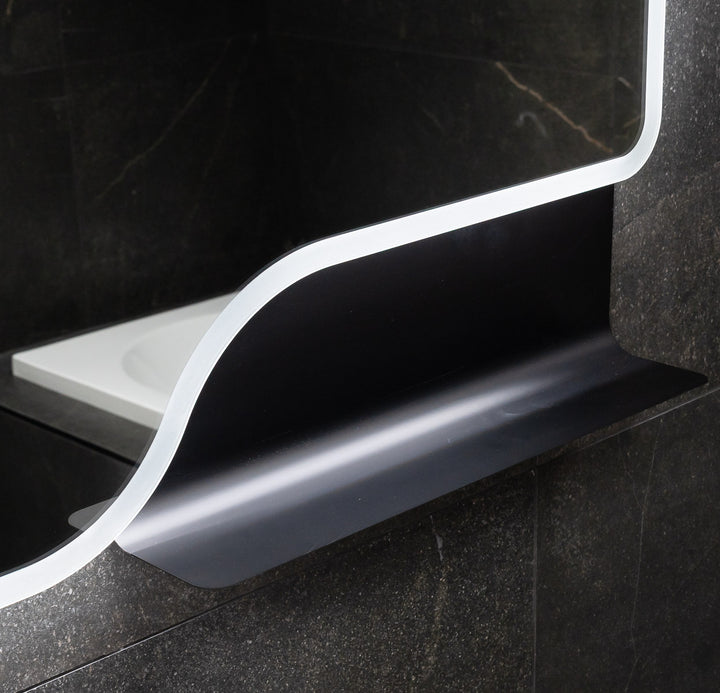 RAK Ornate 600mm x 1000mm LED Illuminated Bathroom Mirror with Demister - Matt Black