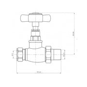 Balmoral Traditional Straight Radiator Valves - Technical drawing