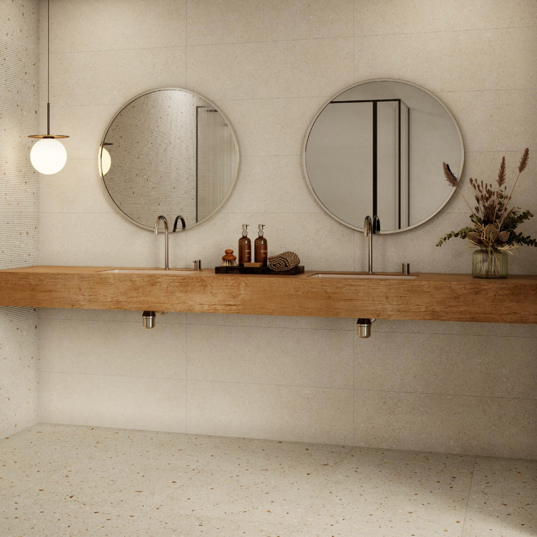 Dolce Beige 30x90cm Rectified White Body Wall Tile - 1.08sqm perbox
