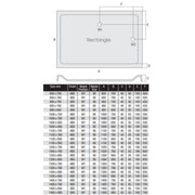 Elements 1400 x 800mm Rectangle Slim Line Shower Tray - Technical drawing