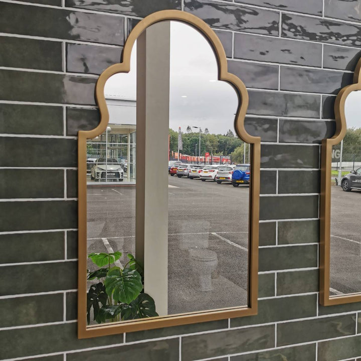 Harrogate 830 x 500mm Traditional Mirror - Brushed Brass