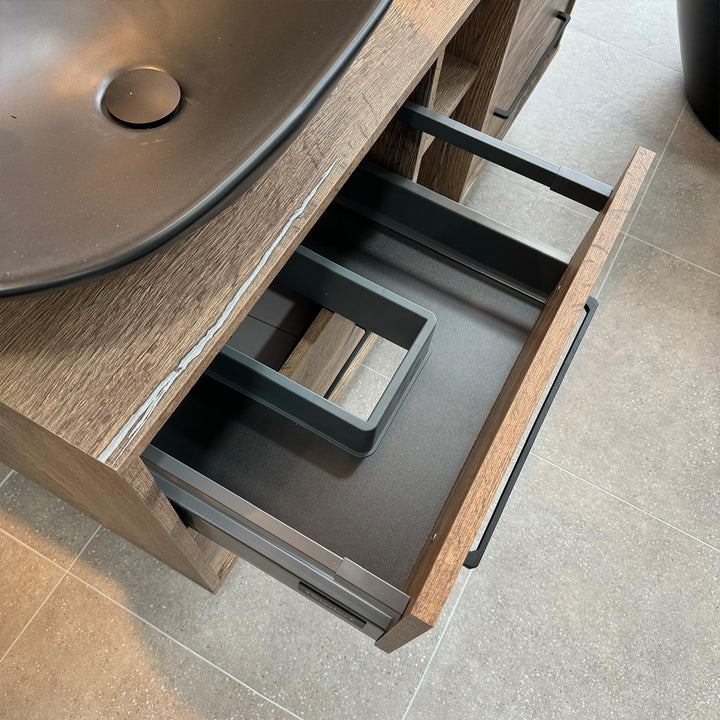 Josef Martin 1400mm Remo Wall Hung Vanity Unit &amp; Worktop - Pewter Oak