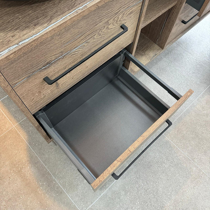 Josef Martin 1400mm Remo Wall Hung Vanity Unit &amp; Worktop - Pewter Oak
